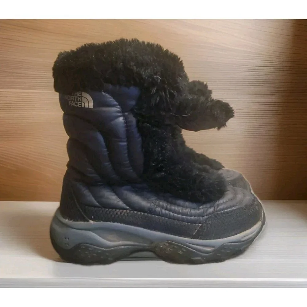 The North Face Nuptse‎ Winter Snow Lace Up Boots Youth Size 11 Black